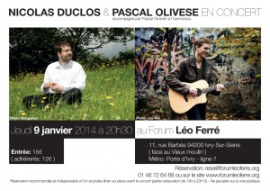 nicolasduclos_pascalolivese_concert9janvier2014_forumleoferre_flyer